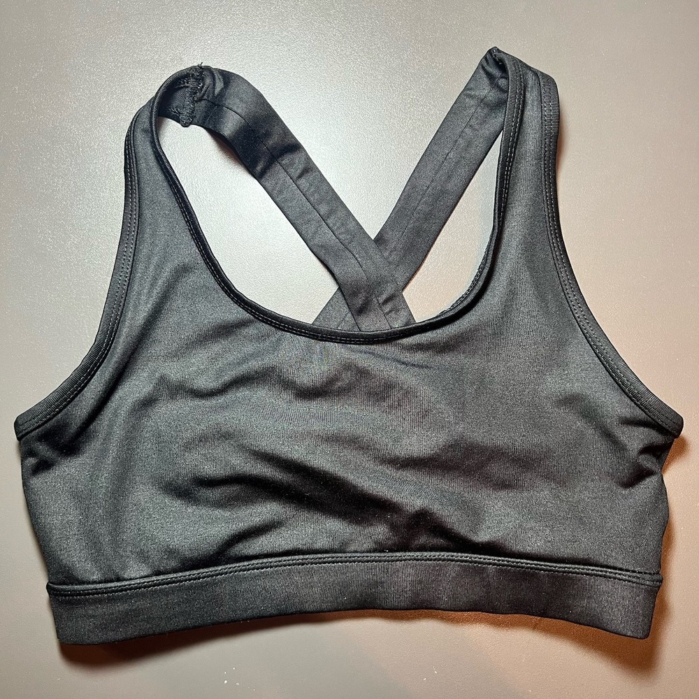 Scorpio Sol Women's Razorback Sports Bra Size Médium Charcoal Grey Thick Straps
